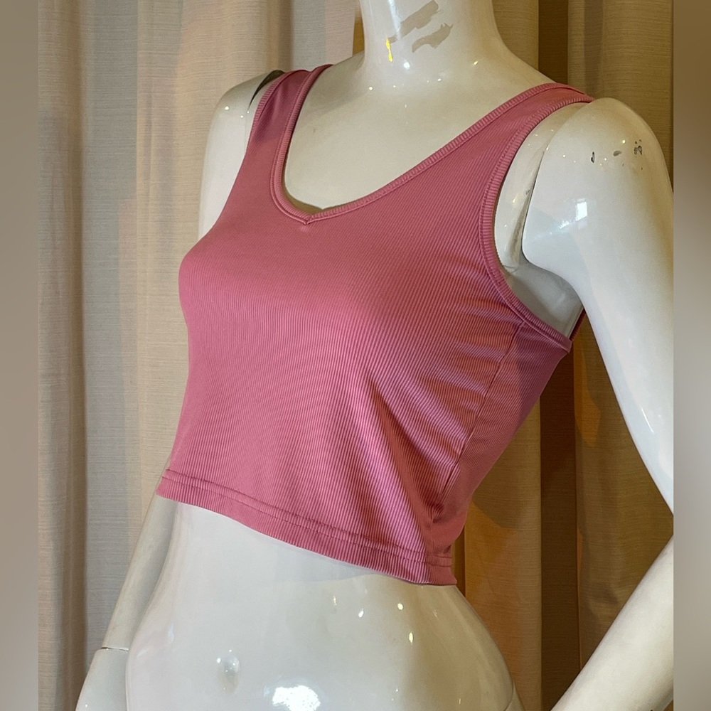 Pink Cropped Tank Top